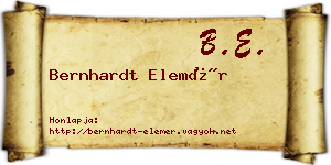 Bernhardt Elemér névjegykártya