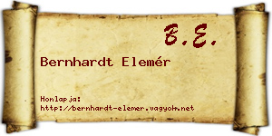 Bernhardt Elemér névjegykártya